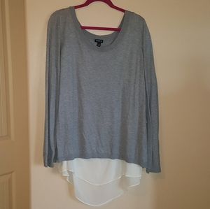 Torrid Layered Tank/Sweater Gray & Off White 3X